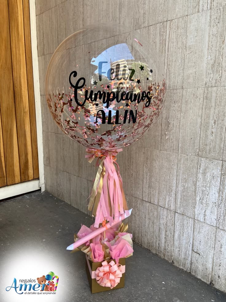 globo burbuja deluxe rose gold